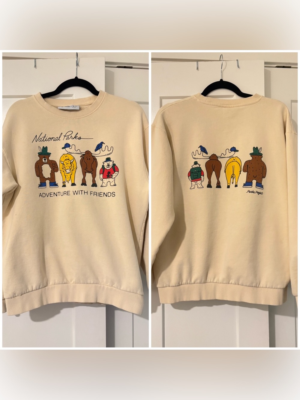 National Parks Adventure With Friends Crewneck Sweatshirt - Cream